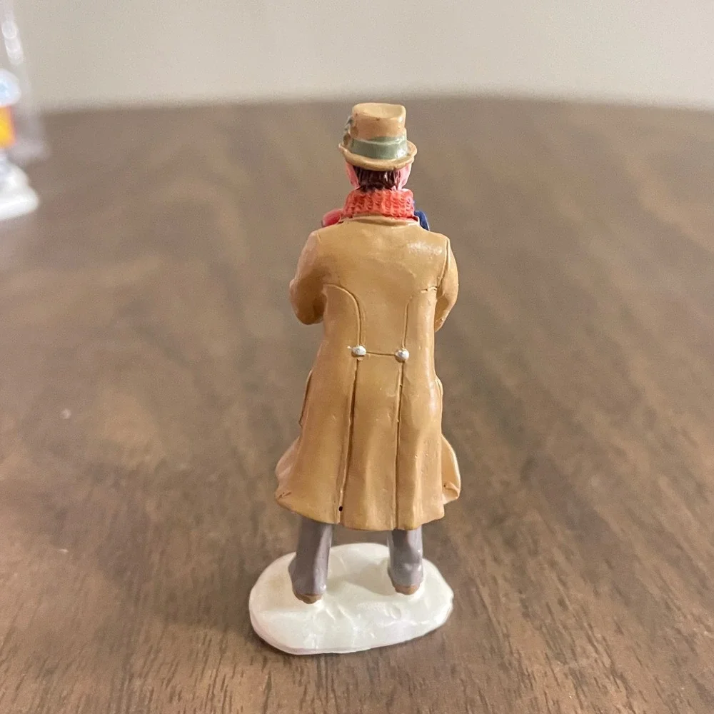 Lemax Victorian Man Brown Coat Toy Train Present Gift Christmas Village Figurine